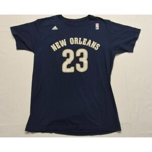 NEW ORLEANS PELICANS T-Shirt Men's L Blue Short Sleeve Adidas Crew Anthony Davis